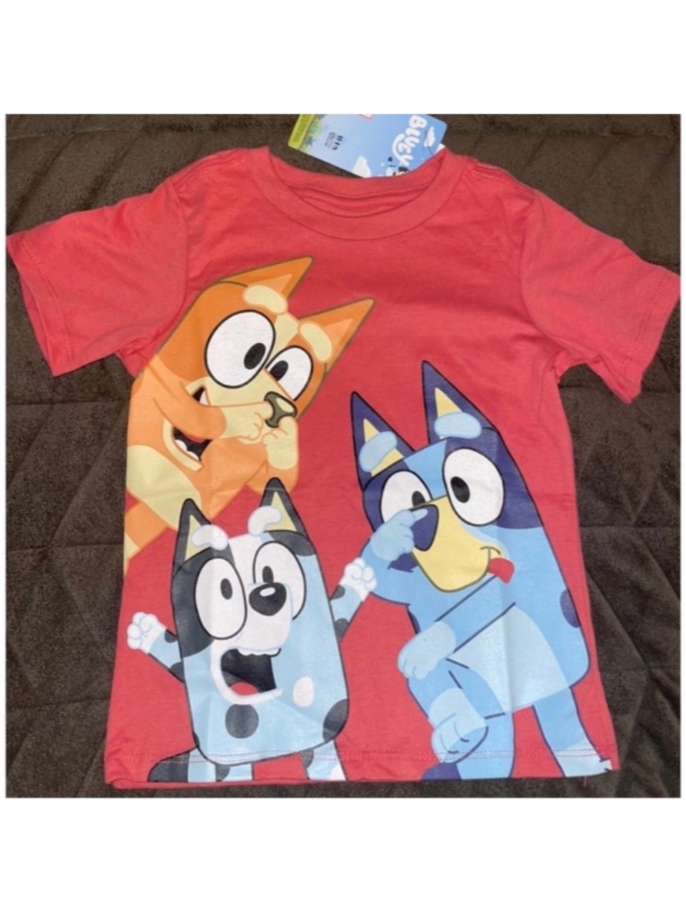 Kids' Red Bluey Graphic Tee - Cartoon Character Shirt